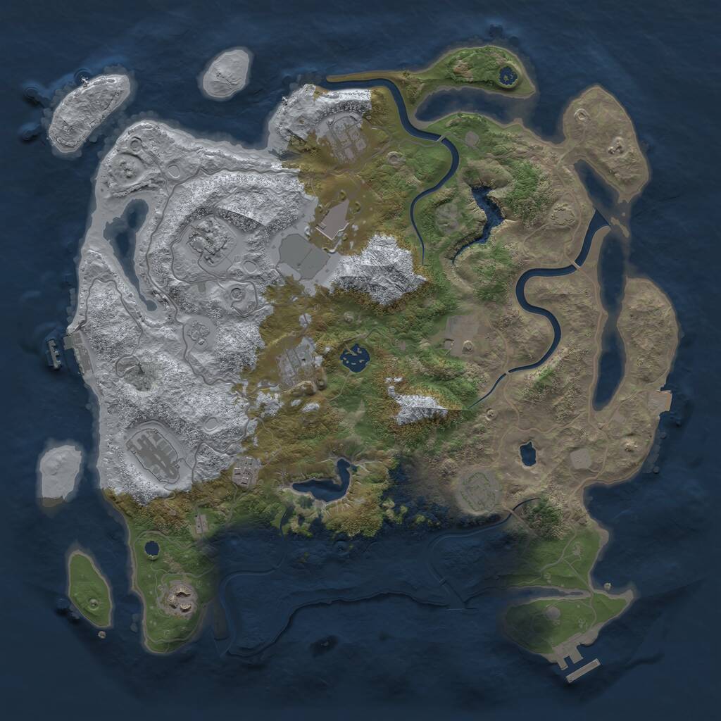 Rust Map: Procedural Map, Size: 4000, Seed: 156931393, 16 Monuments