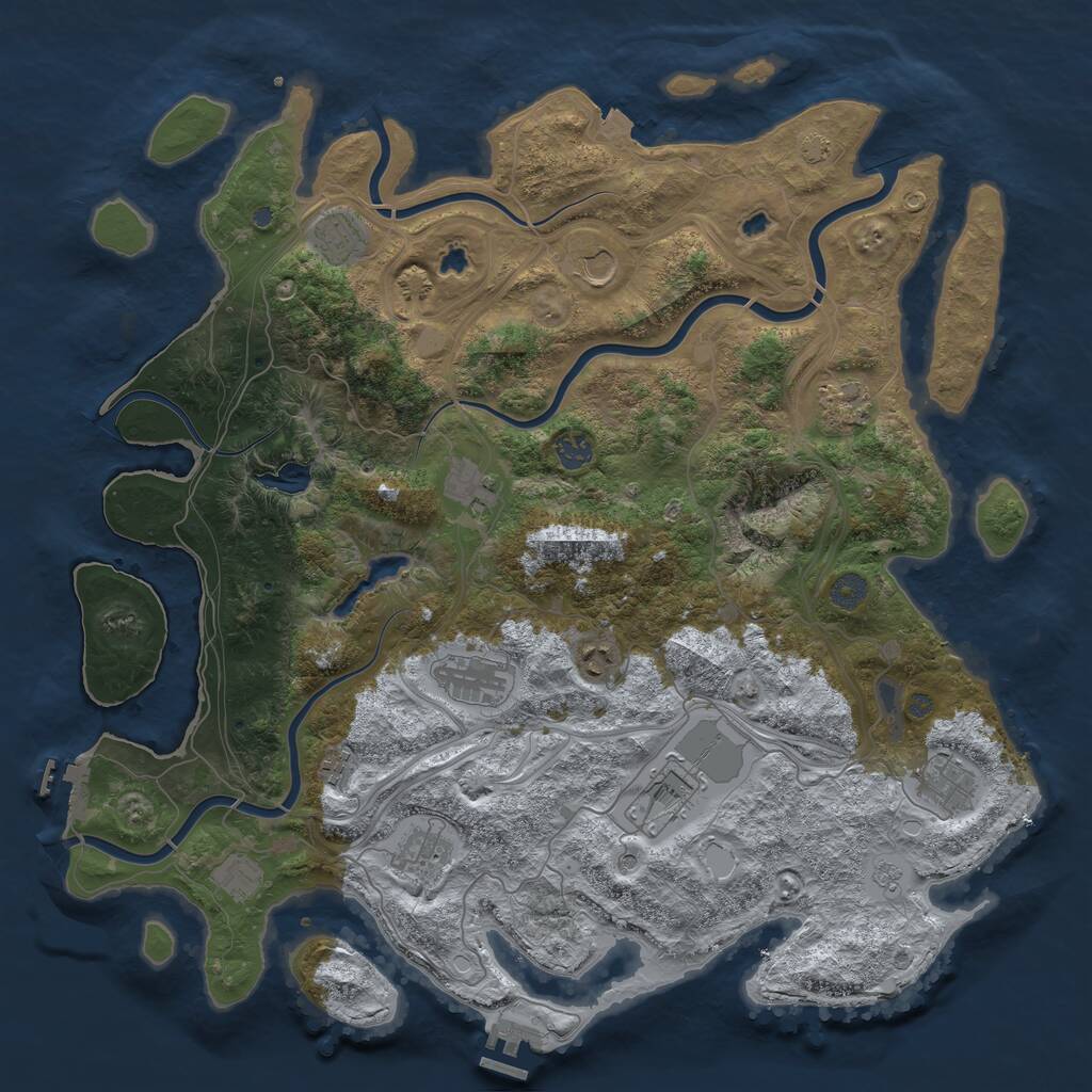 Rust Map: Procedural Map, Size: 4500, Seed: 7896, 19 Monuments