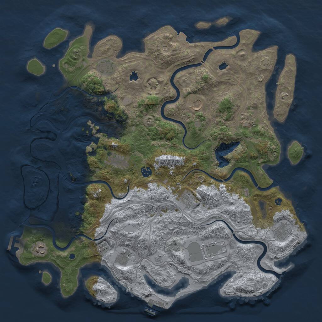 Rust Map: Procedural Map, Size: 4500, Seed: 7896, 17 Monuments