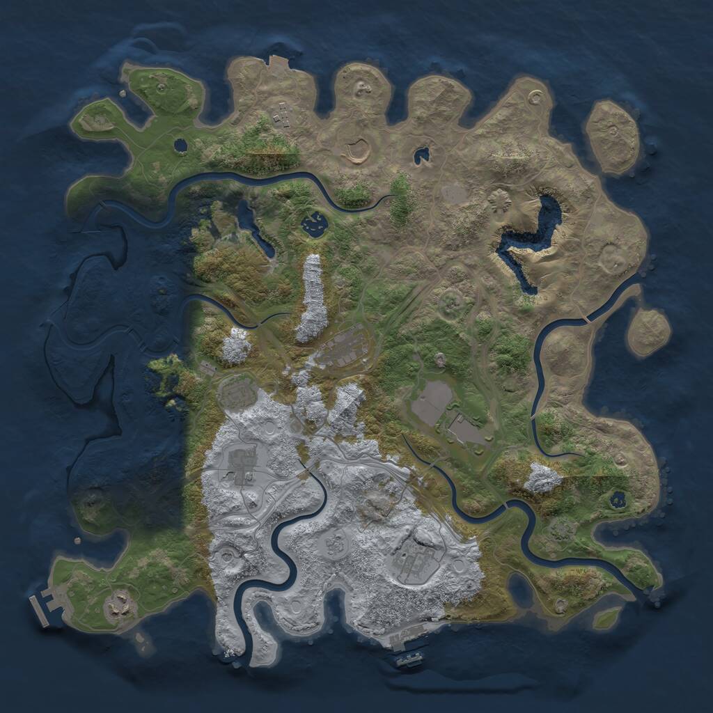 Rust Map: Procedural Map, Size: 4300, Seed: 17222436, 15 Monuments