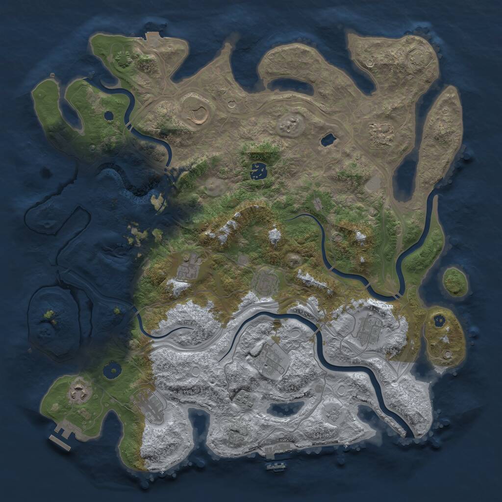 Rust Map: Procedural Map, Size: 4250, Seed: 34586741, 16 Monuments