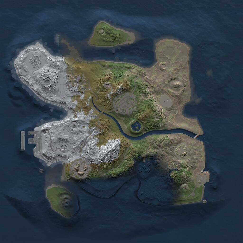 Rust Map: Procedural Map, Size: 2500, Seed: 11129843, 9 Monuments