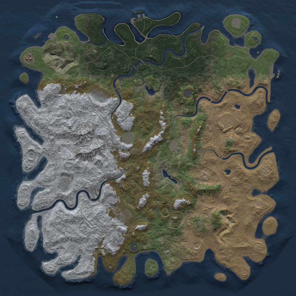 Rust Map: Procedural Map, Size: 5640, Seed: 249, 19 Monuments