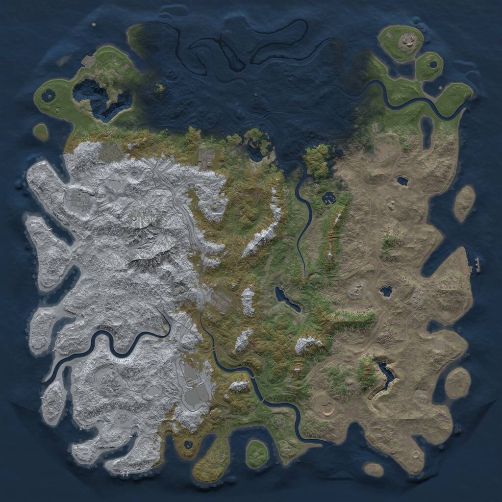 Rust Map: Procedural Map, Size: 5640, Seed: 249, 17 Monuments