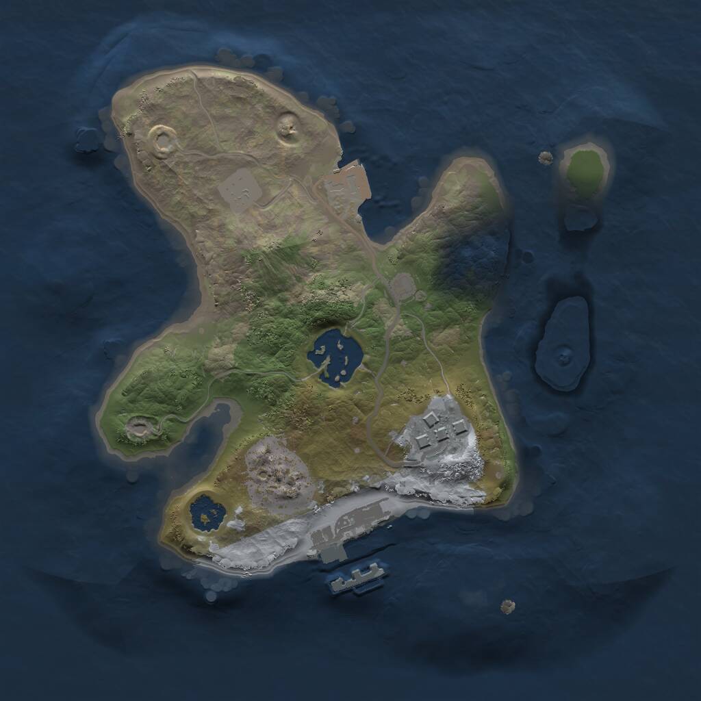 Rust Map: Procedural Map, Size: 2000, Seed: 2146725739, 4 Monuments