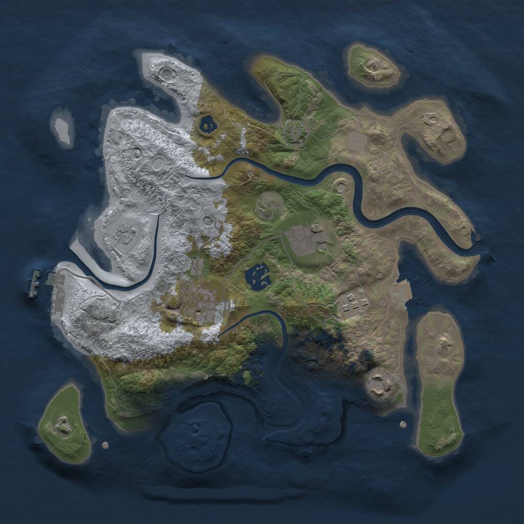 Rust Map: Procedural Map, Size: 3001, Seed: 453885318, 10 Monuments