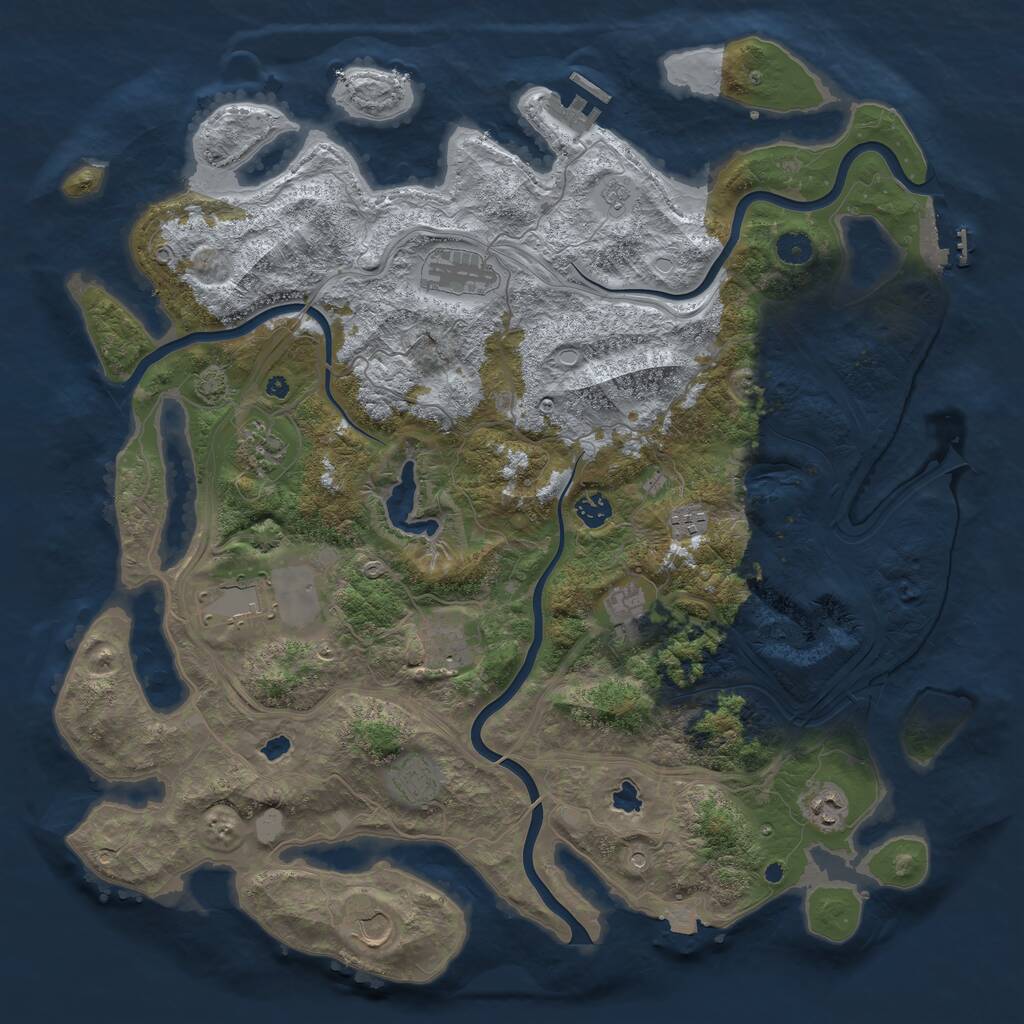 Rust Map: Procedural Map, Size: 4500, Seed: 395158115, 16 Monuments