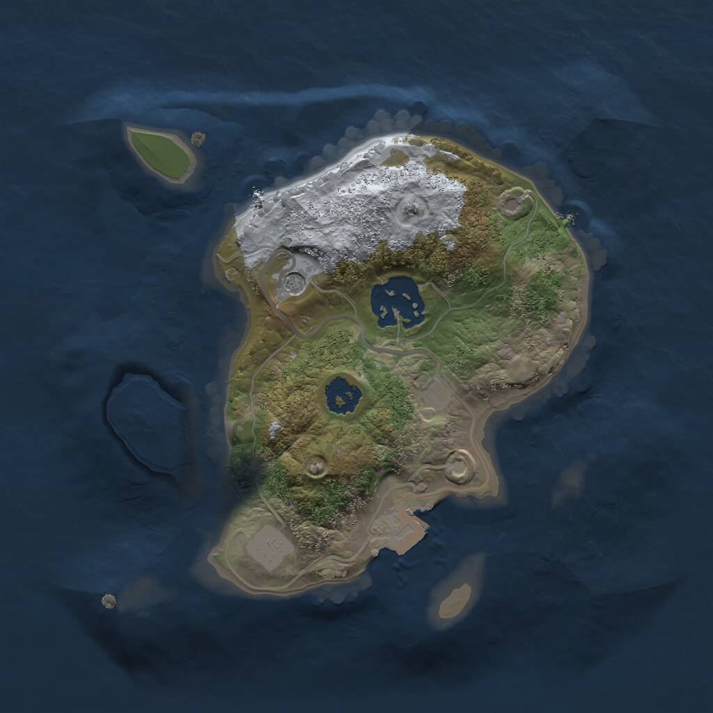 Rust Map: Procedural Map, Size: 2000, Seed: 2170000, 3 Monuments