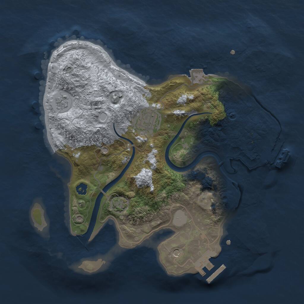 Rust Map: Procedural Map, Size: 2600, Seed: 1942703750, 7 Monuments
