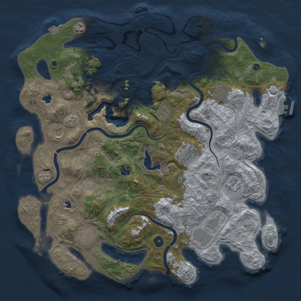 Rust Map: Procedural Map, Size: 4500, Seed: 5141923, 16 Monuments