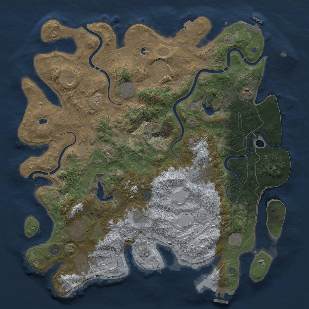 Rust Map: Procedural Map, Size: 4500, Seed: 13500, 19 Monuments