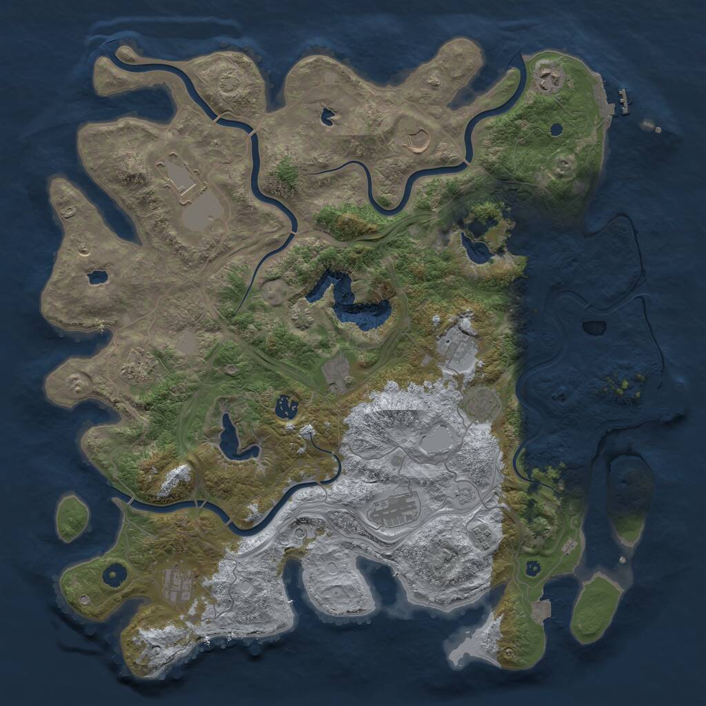 Rust Map: Procedural Map, Size: 4500, Seed: 13500, 17 Monuments