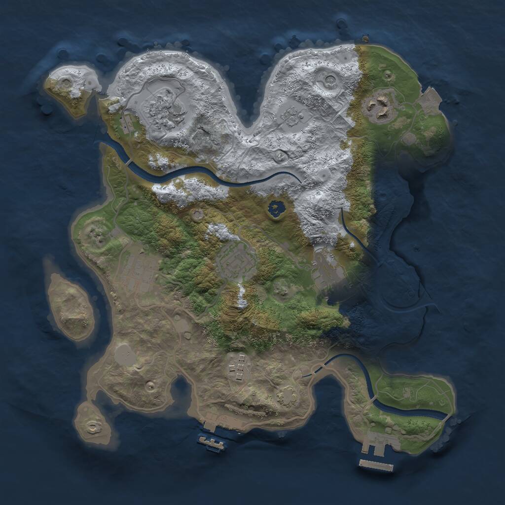 Rust Map: Procedural Map, Size: 3000, Seed: 3964015, 12 Monuments