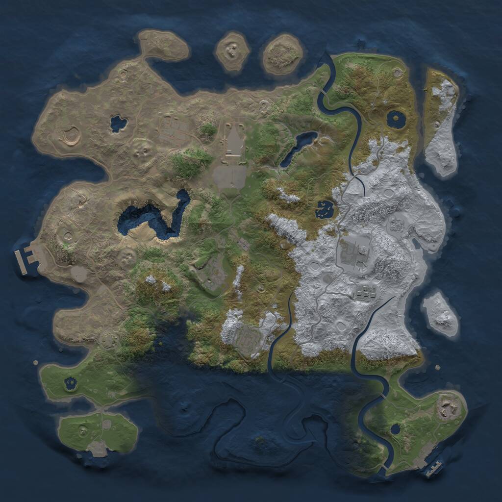 Rust Map: Procedural Map, Size: 4000, Seed: 107379184, 15 Monuments