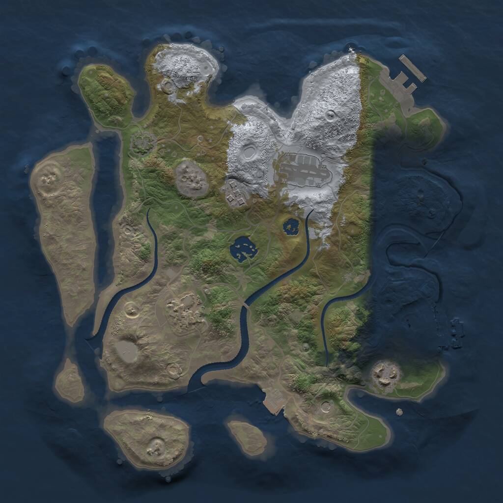 Rust Map: Procedural Map, Size: 3001, Seed: 43542, 10 Monuments