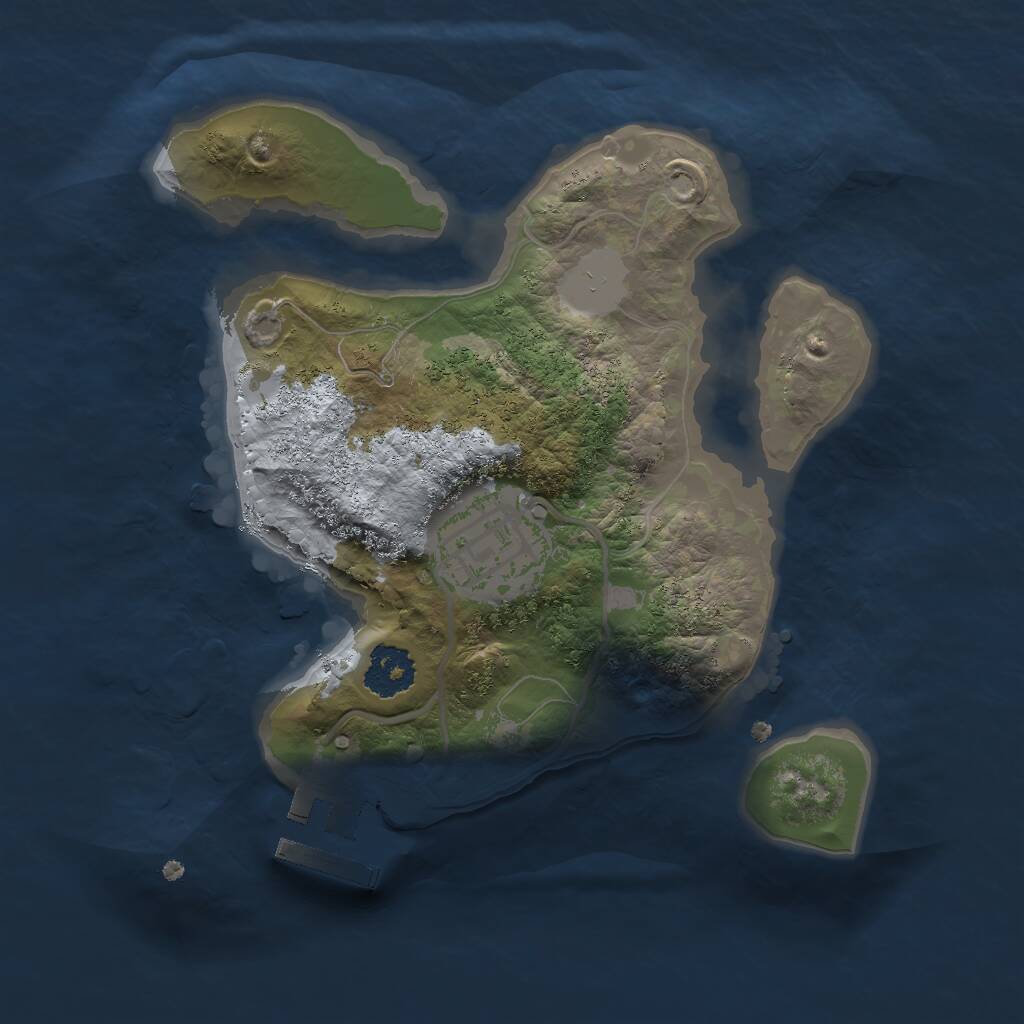 Rust Map: Procedural Map, Size: 2000, Seed: 662281898, 3 Monuments