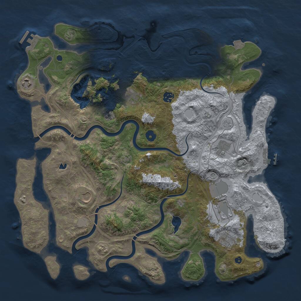 Rust Map: Procedural Map, Size: 4250, Seed: 1937960986, 14 Monuments