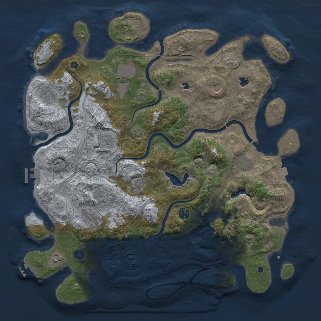 Rust Map: Procedural Map, Size: 4500, Seed: 1408, 16 Monuments