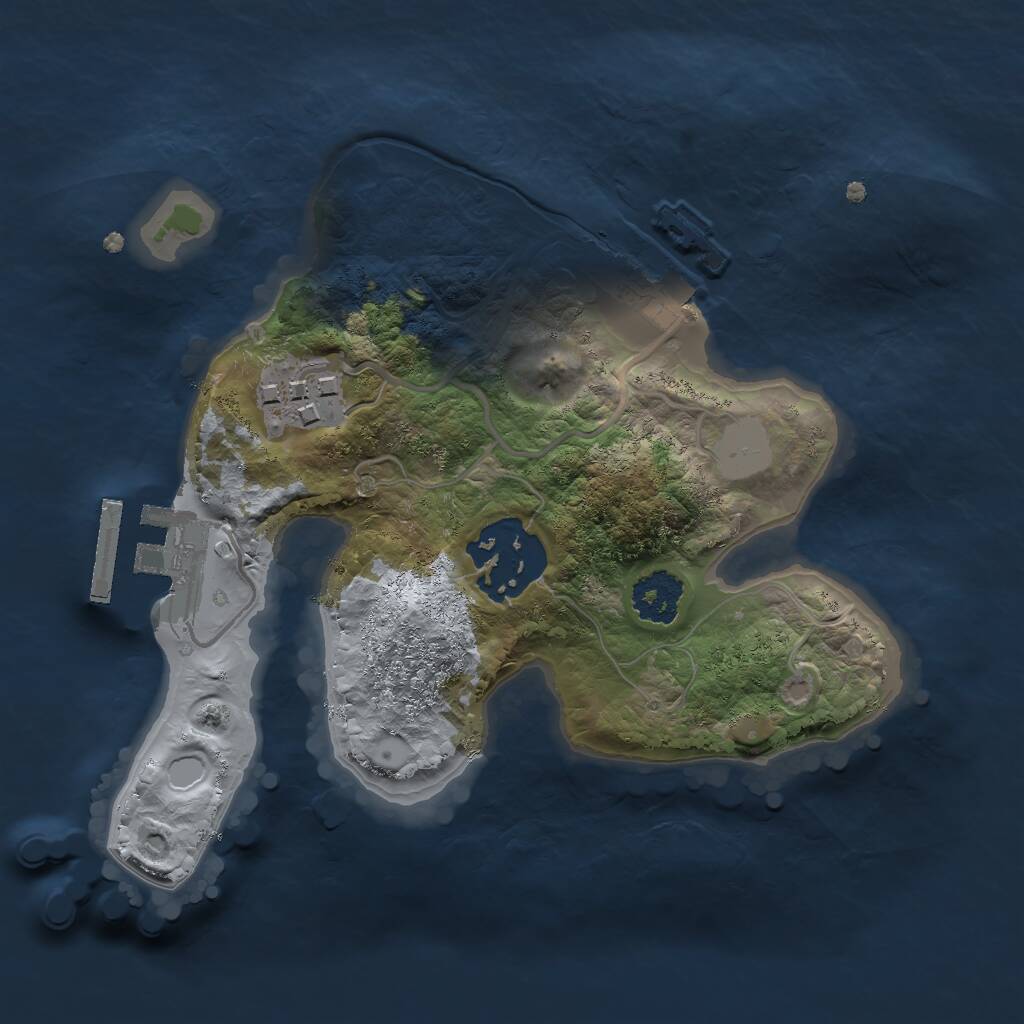 Rust Map: Procedural Map, Size: 2000, Seed: 230350106, 5 Monuments
