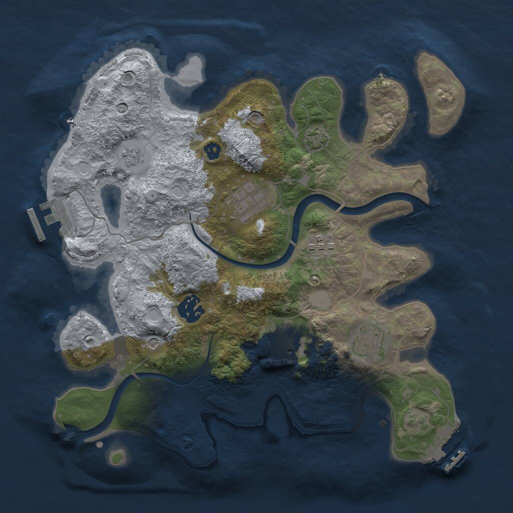 Rust Map: Procedural Map, Size: 3000, Seed: 671983, 11 Monuments