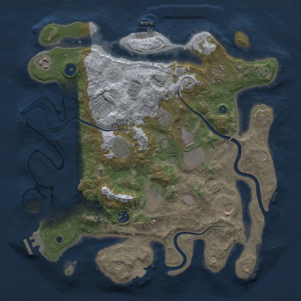 Rust Map: Procedural Map, Size: 3750, Seed: 462387432, 16 Monuments