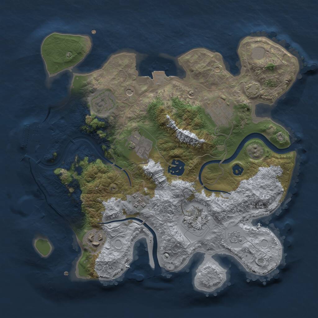 Rust Map: Procedural Map, Size: 2880, Seed: 50000, 12 Monuments