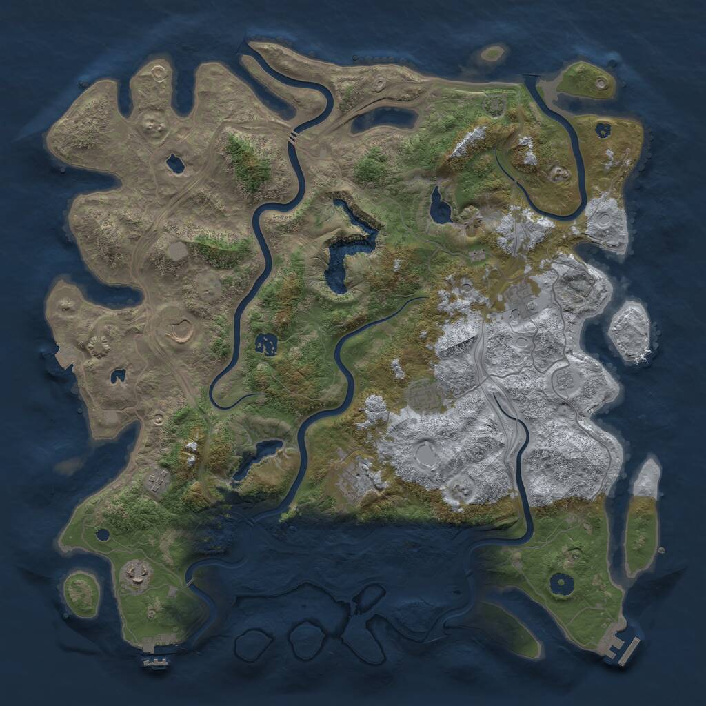 Rust Map: Procedural Map, Size: 4500, Seed: 850365082, 13 Monuments