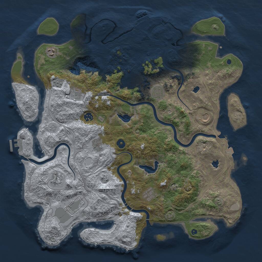 Rust Map: Procedural Map, Size: 4500, Seed: 8738193, 17 Monuments