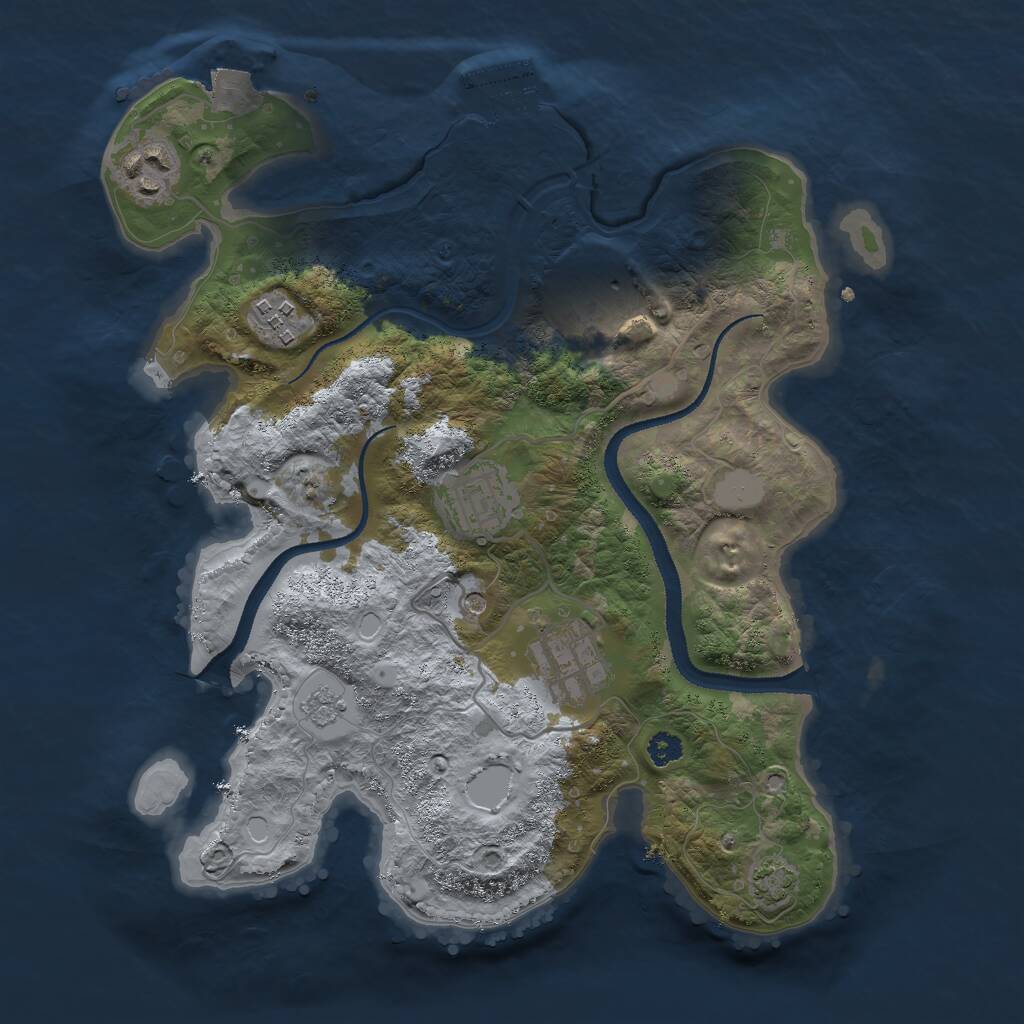 Rust Map: Procedural Map, Size: 3000, Seed: 732931954, 10 Monuments
