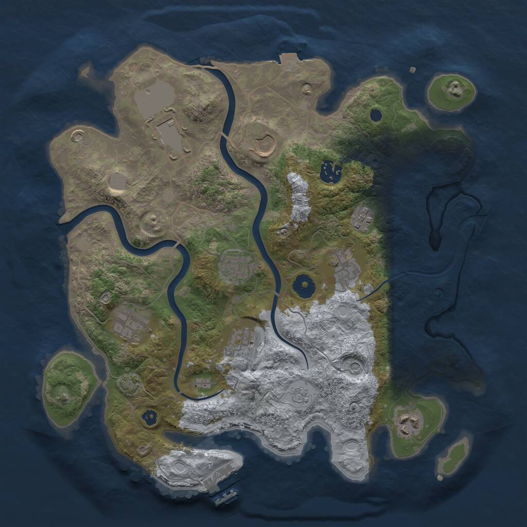 Rust Map: Procedural Map, Size: 3500, Seed: 508380828, 14 Monuments