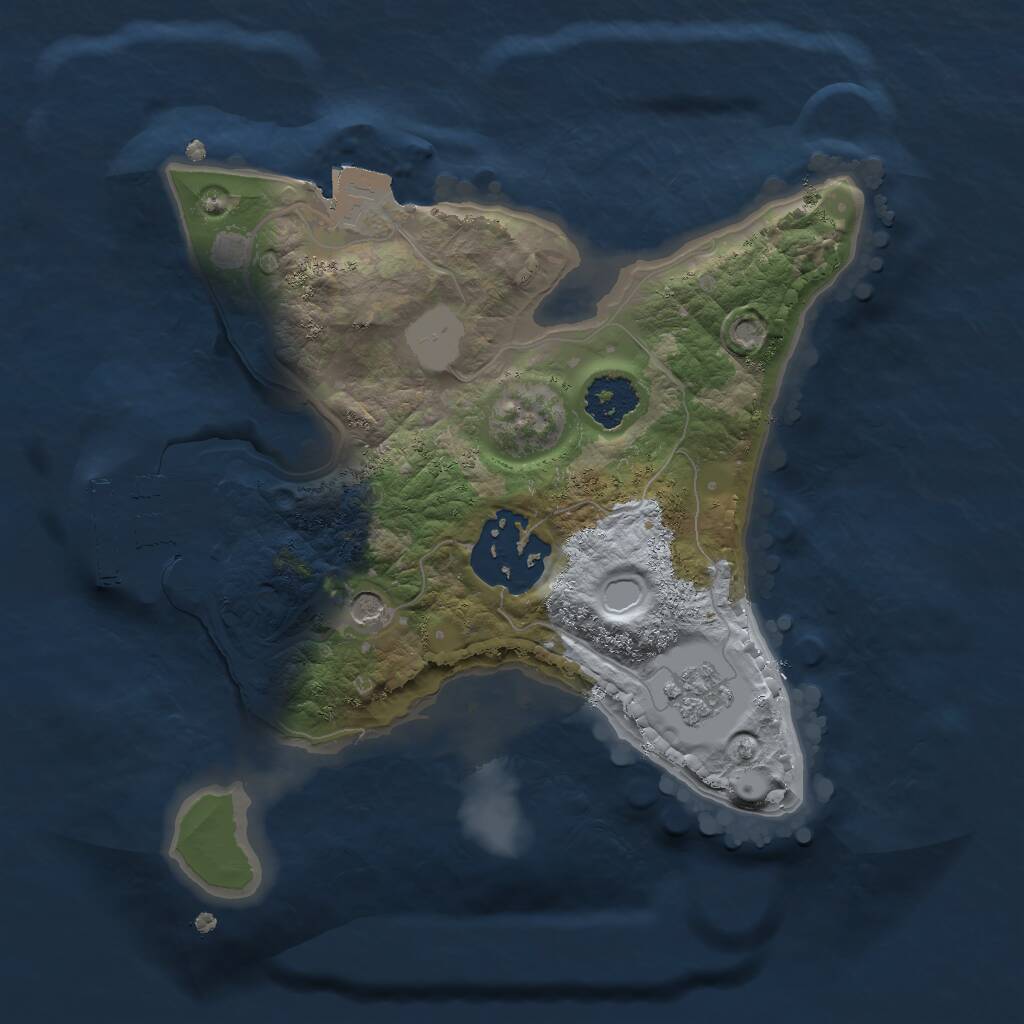 Rust Map: Procedural Map, Size: 2000, Seed: 442649689, 5 Monuments