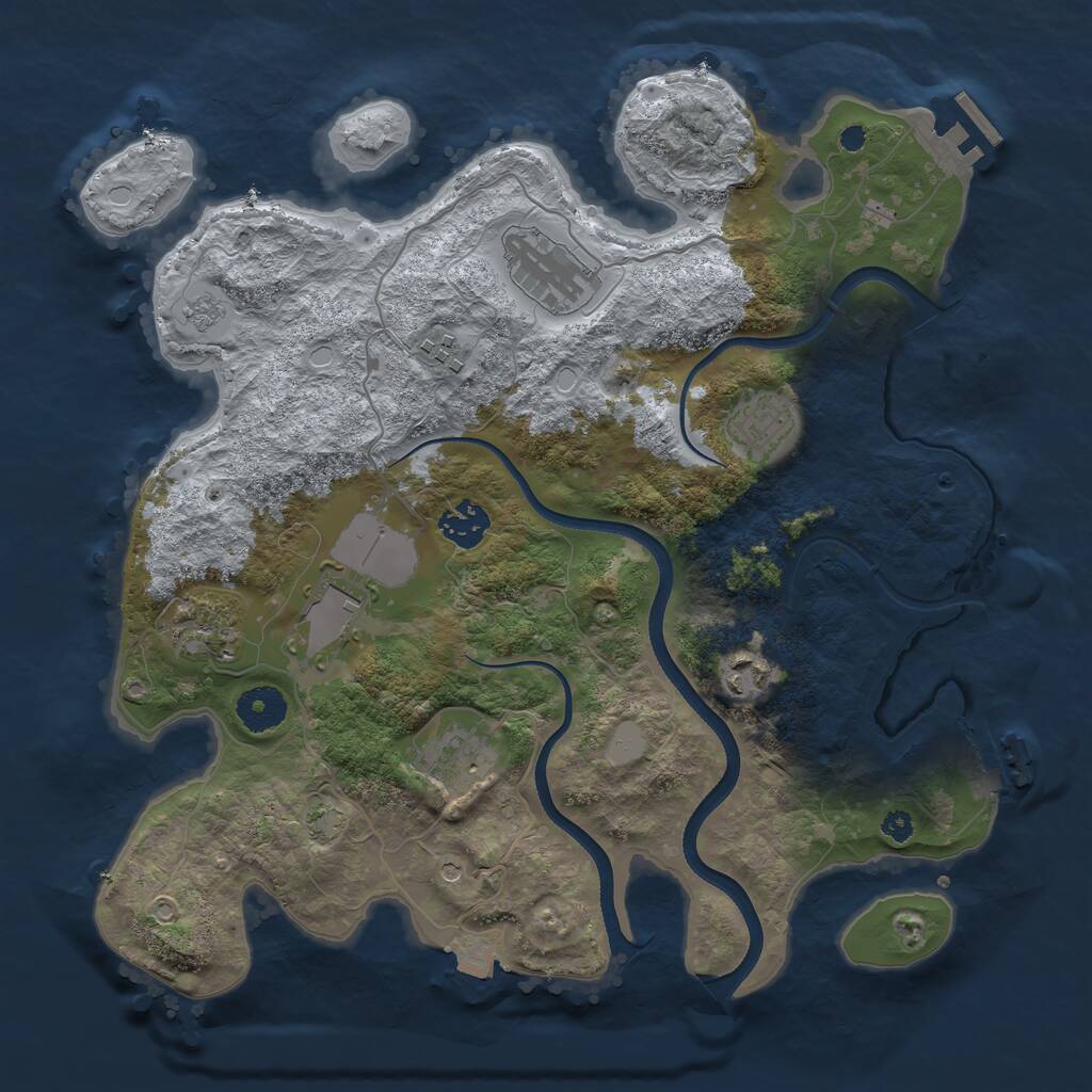 Rust Map: Procedural Map, Size: 3500, Seed: 125724232, 14 Monuments