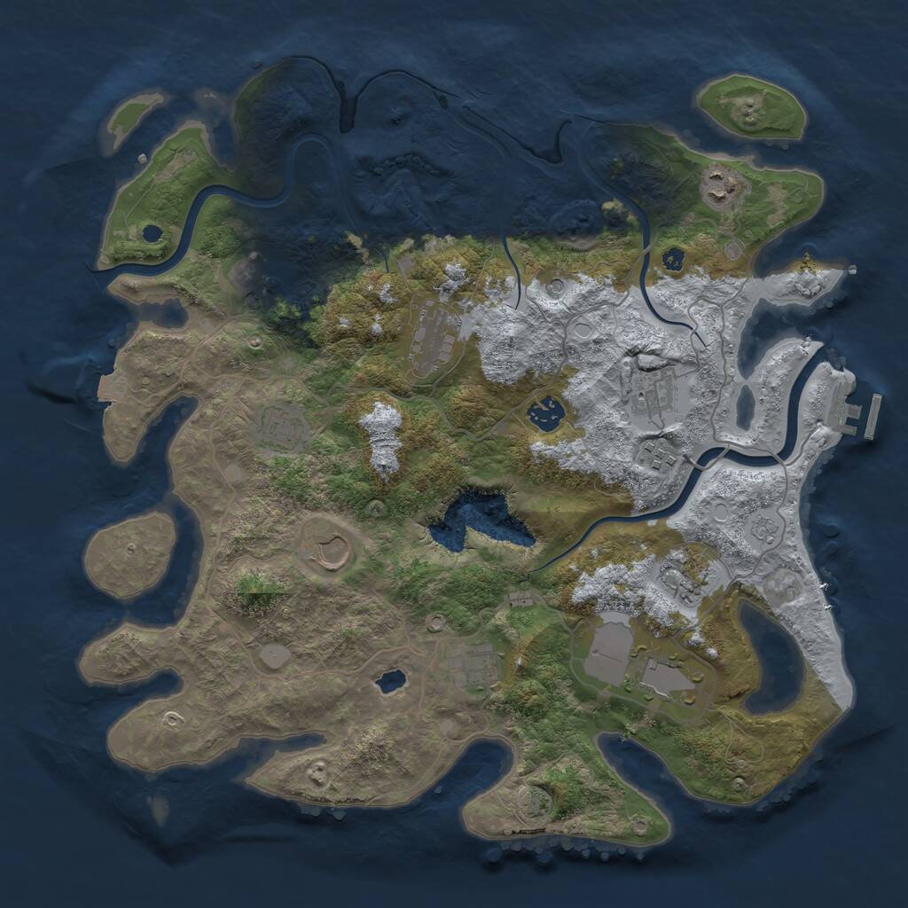 Rust Map: Procedural Map, Size: 4000, Seed: 1568423, 16 Monuments