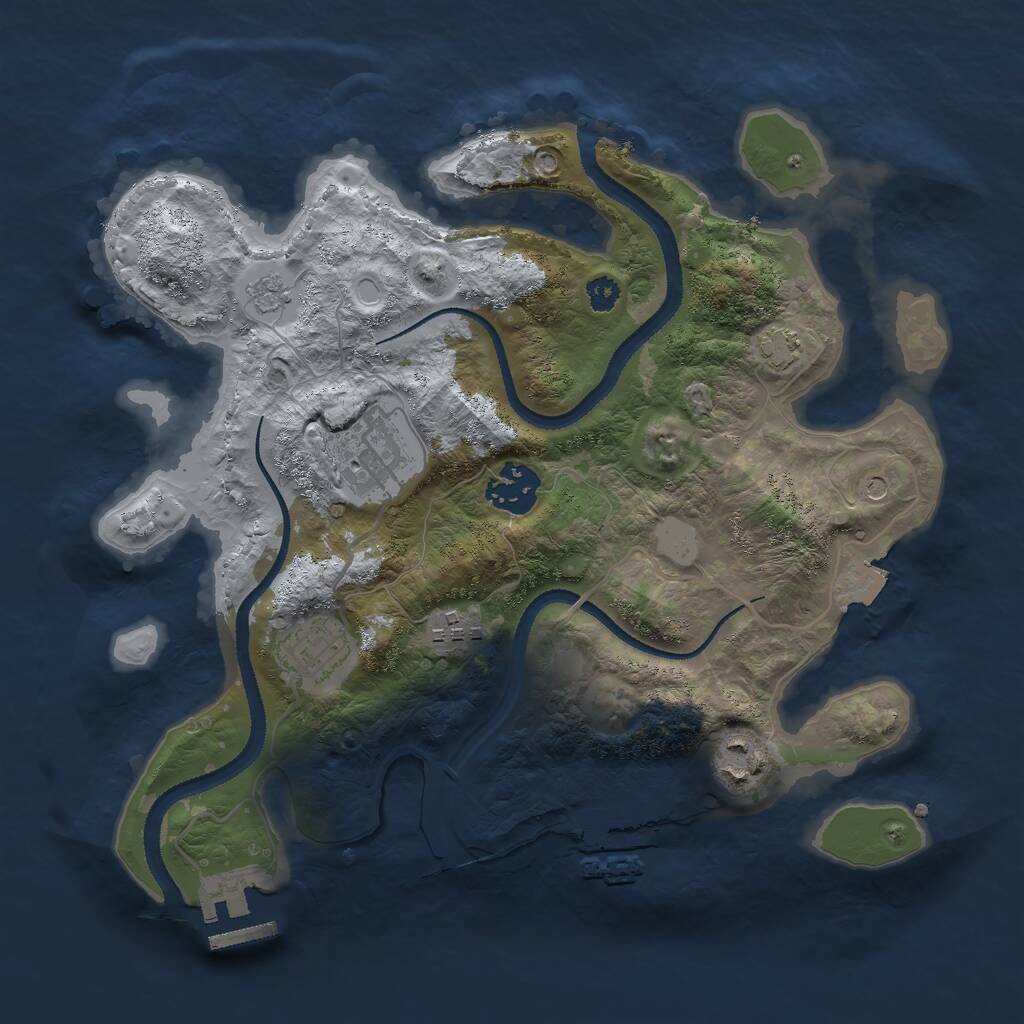 Rust Map: Procedural Map, Size: 3000, Seed: 21000, 11 Monuments