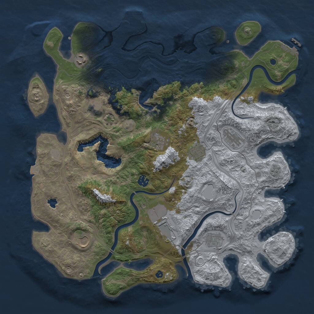 Rust Map: Procedural Map, Size: 4250, Seed: 903863, 16 Monuments