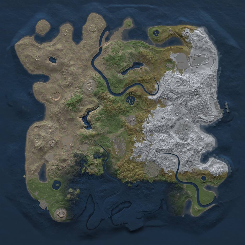 Rust Map: Procedural Map, Size: 4000, Seed: 214341880, 15 Monuments
