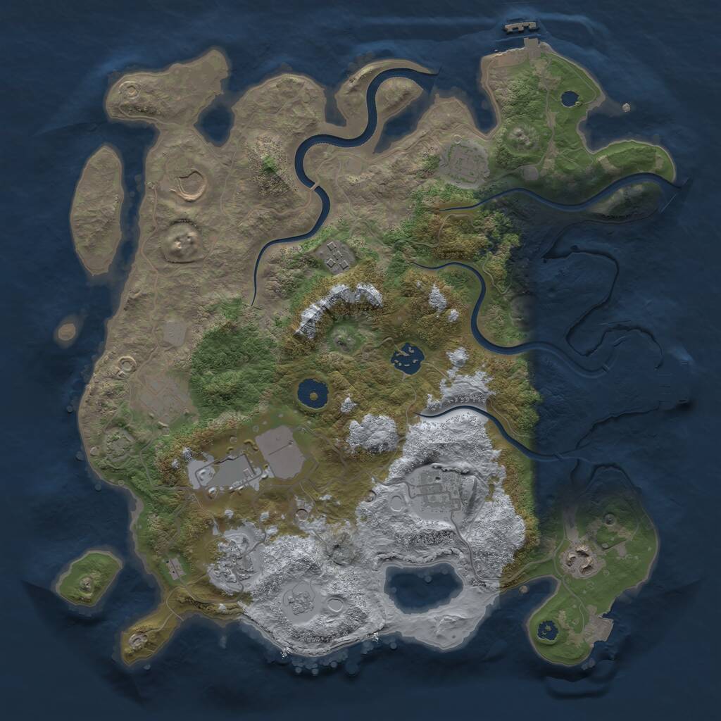 Rust Map: Procedural Map, Size: 3600, Seed: 342, 15 Monuments