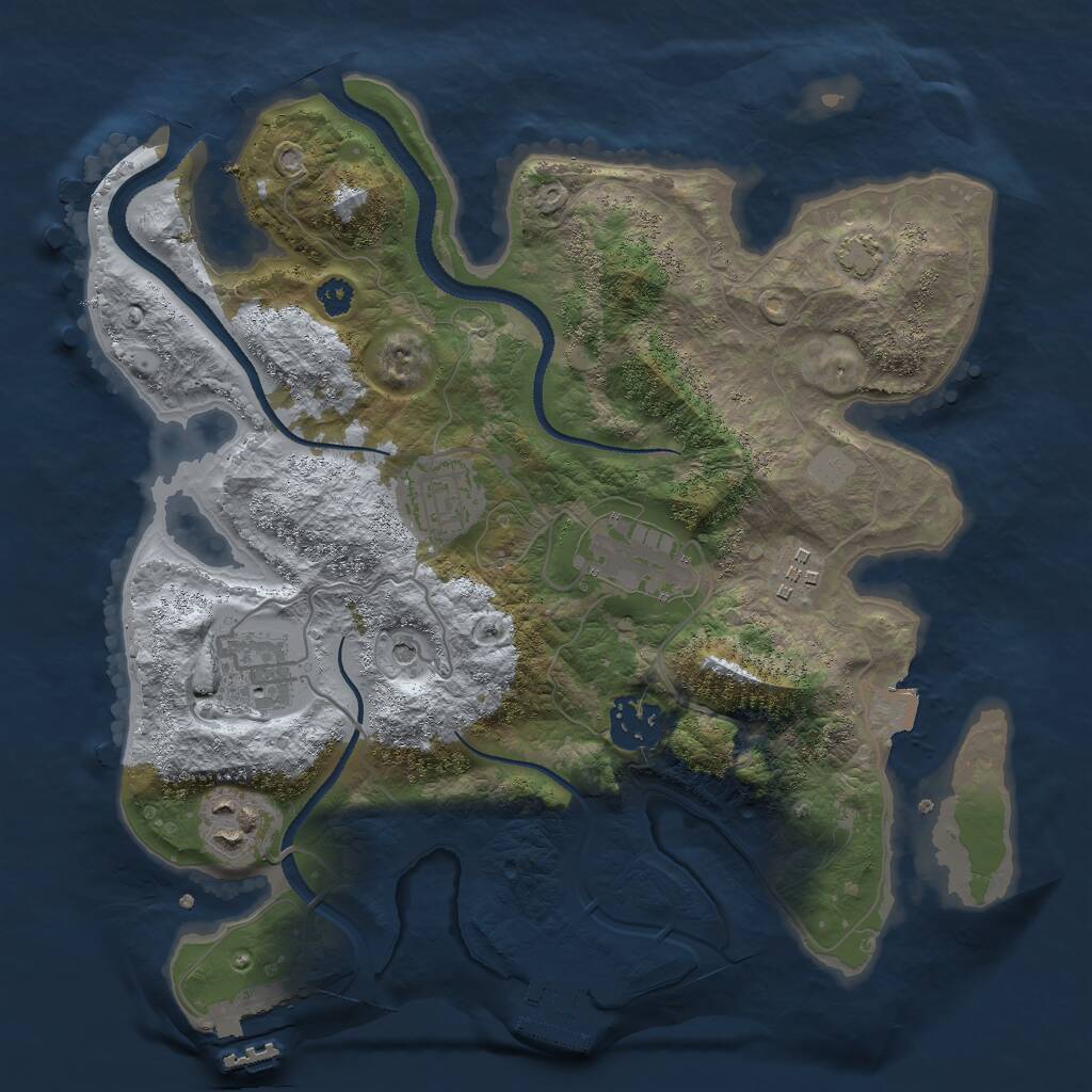 Rust Map: Procedural Map, Size: 3000, Seed: 136117280, 11 Monuments