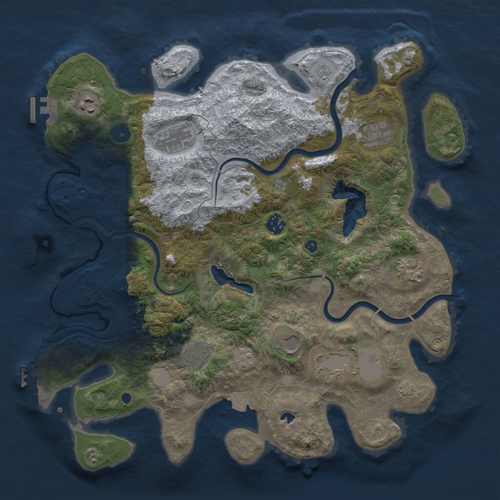 Rust Map: Procedural Map, Size: 4000, Seed: 3743267, 15 Monuments