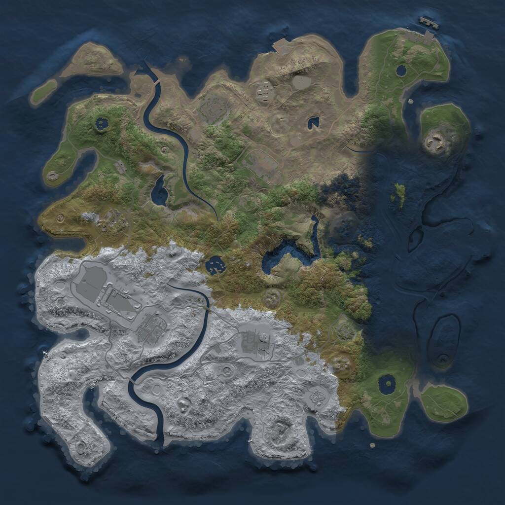 Rust Map: Procedural Map, Size: 4000, Seed: 523432032, 15 Monuments