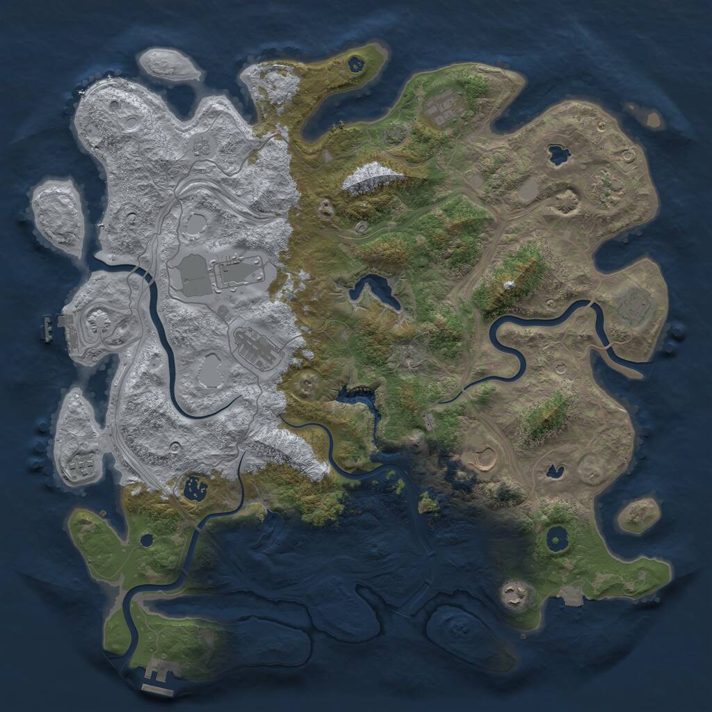 Rust Map: Procedural Map, Size: 4500, Seed: 739201, 15 Monuments