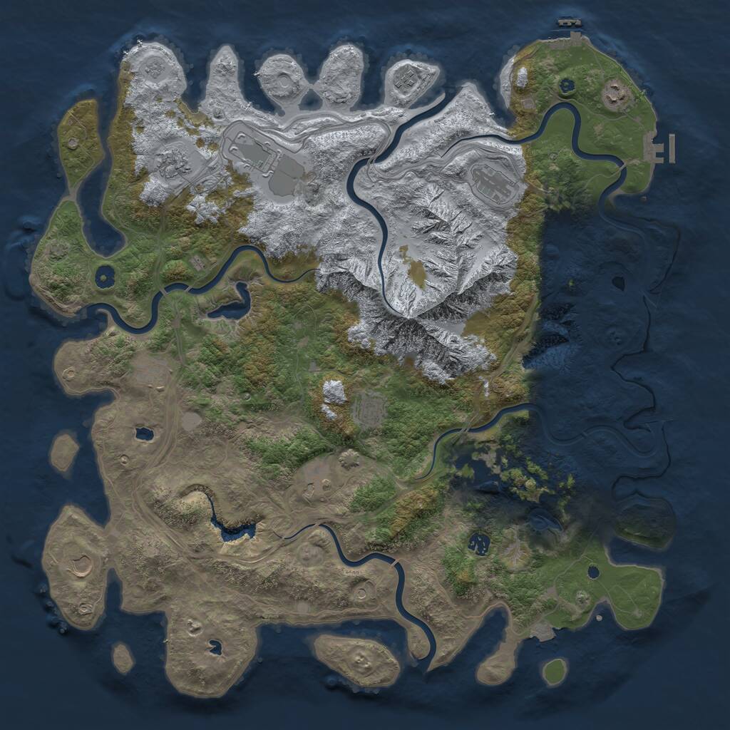Rust Map: Procedural Map, Size: 5000, Seed: 519844624, 17 Monuments