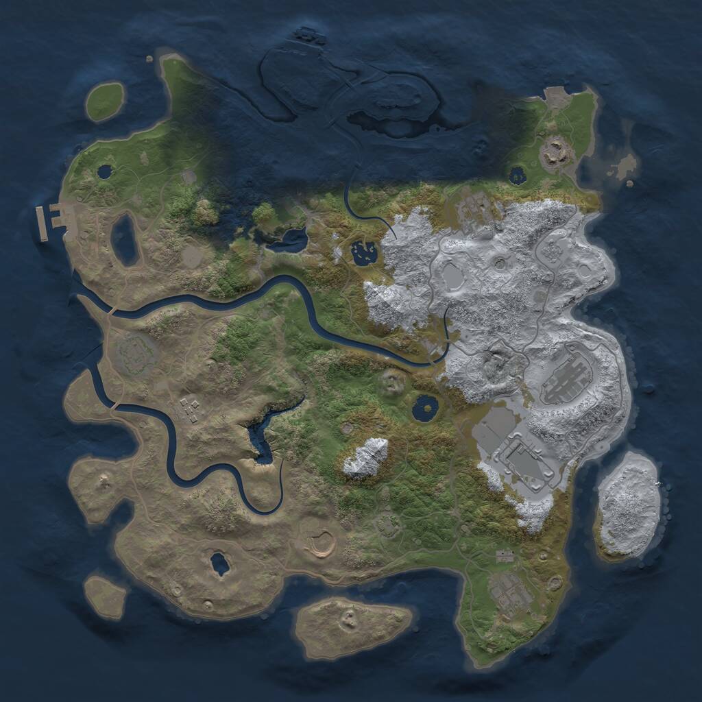 Rust Map: Procedural Map, Size: 4000, Seed: 753159, 15 Monuments