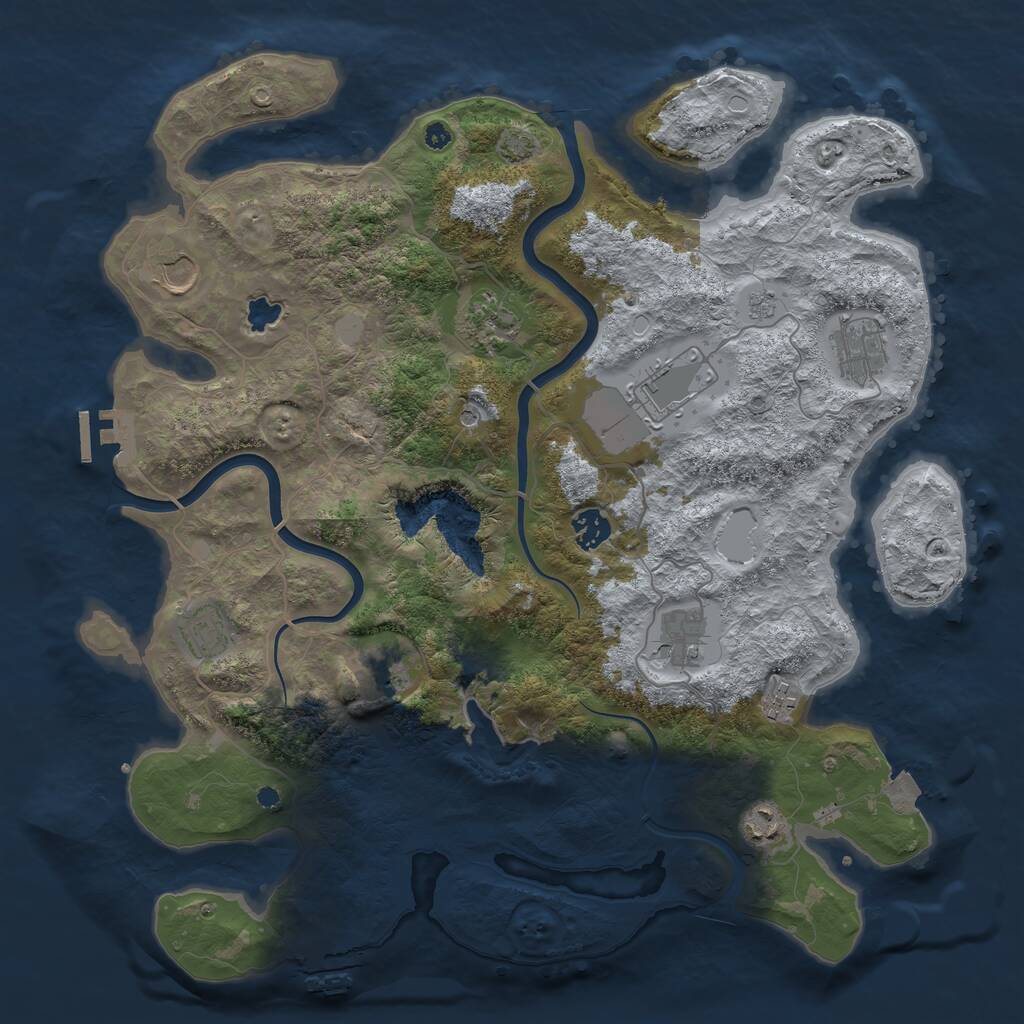 Rust Map: Procedural Map, Size: 4000, Seed: 1349423137, 16 Monuments