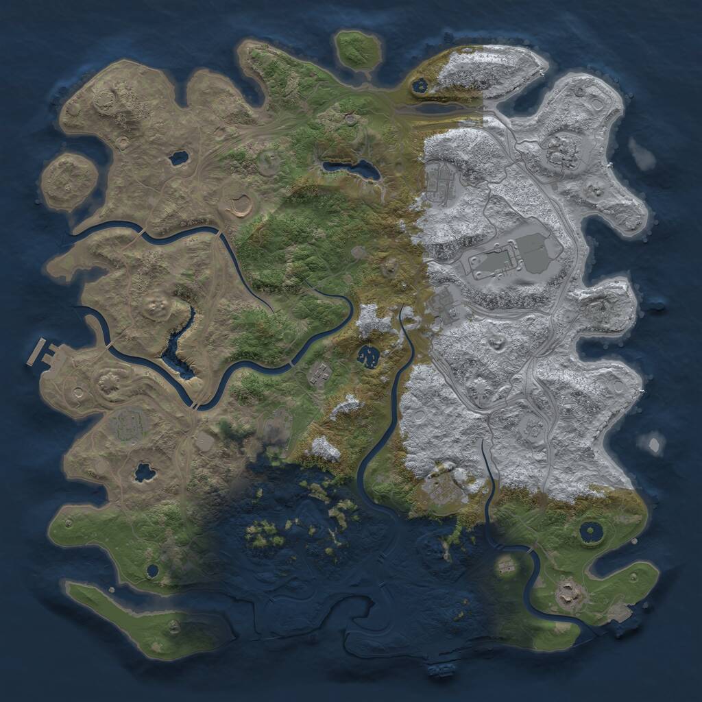 Rust Map: Procedural Map, Size: 4700, Seed: 2088172811, 17 Monuments