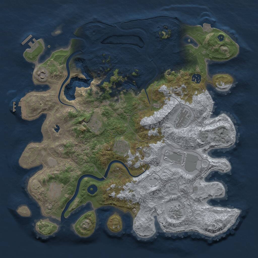 Rust Map: Procedural Map, Size: 4000, Seed: 1776207, 15 Monuments