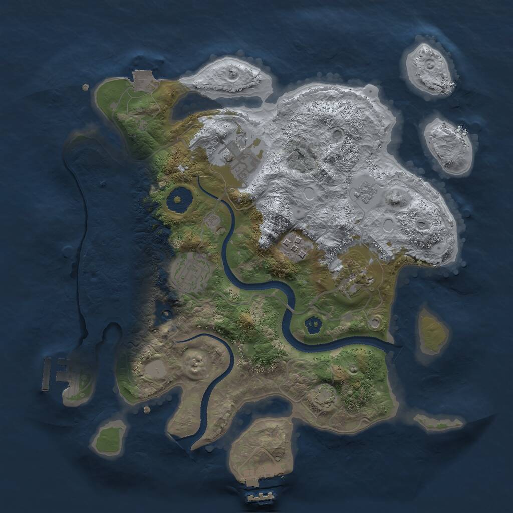Rust Map: Procedural Map, Size: 3000, Seed: 946738015, 10 Monuments