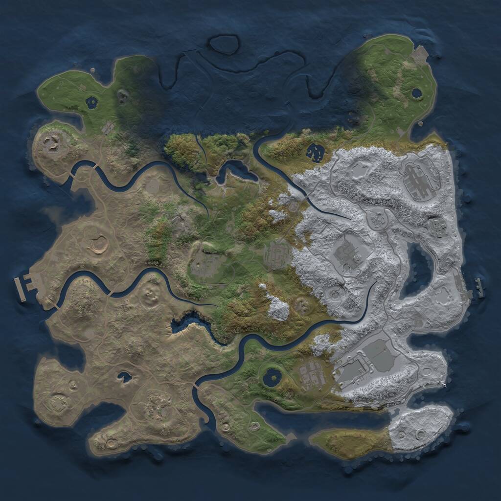Rust Map: Procedural Map, Size: 4100, Seed: 4900, 17 Monuments