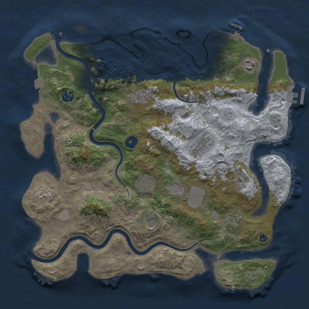 Rust Map: Procedural Map, Size: 3800, Seed: 959825898, 15 Monuments