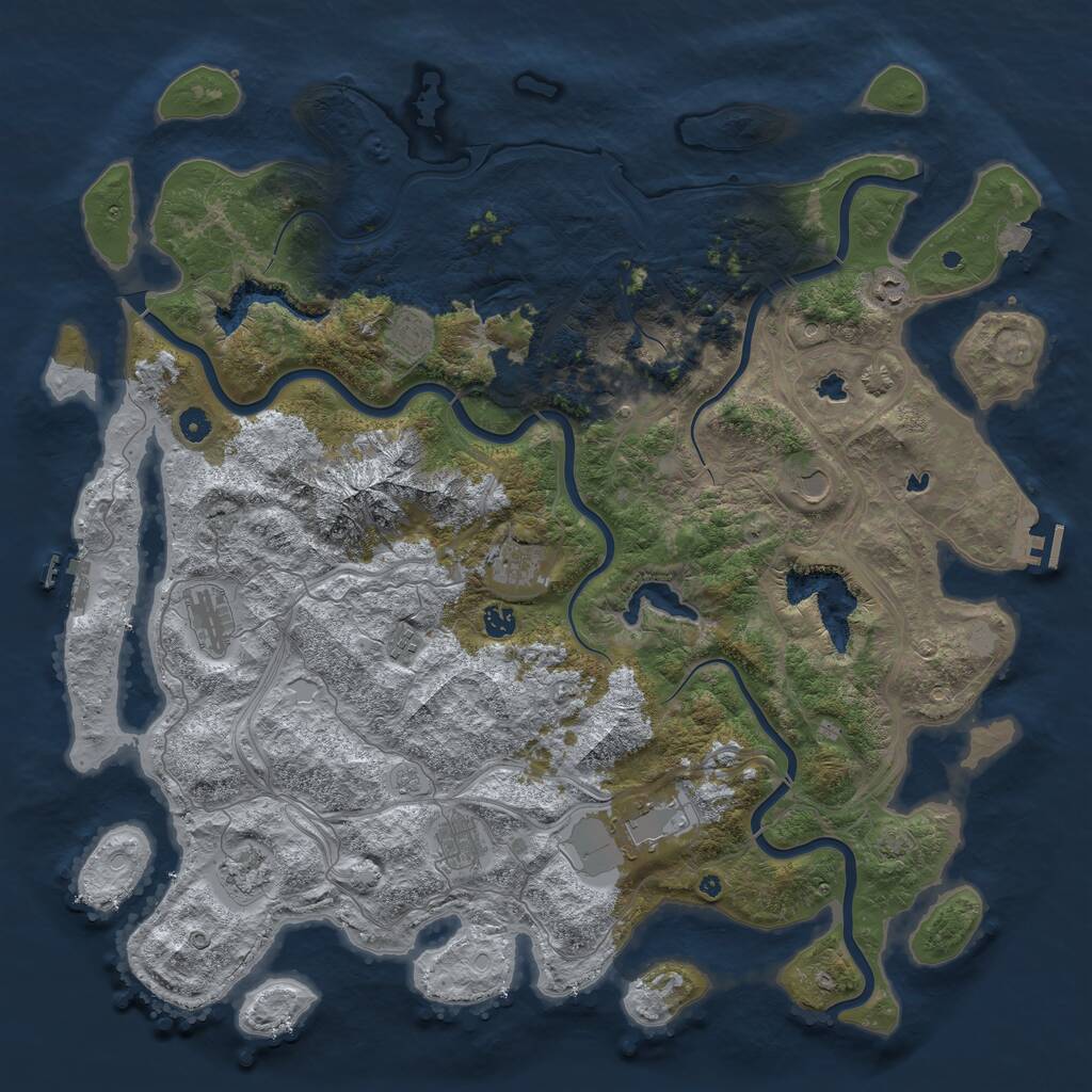 Rust Map: Procedural Map, Size: 5000, Seed: 85045796, 17 Monuments